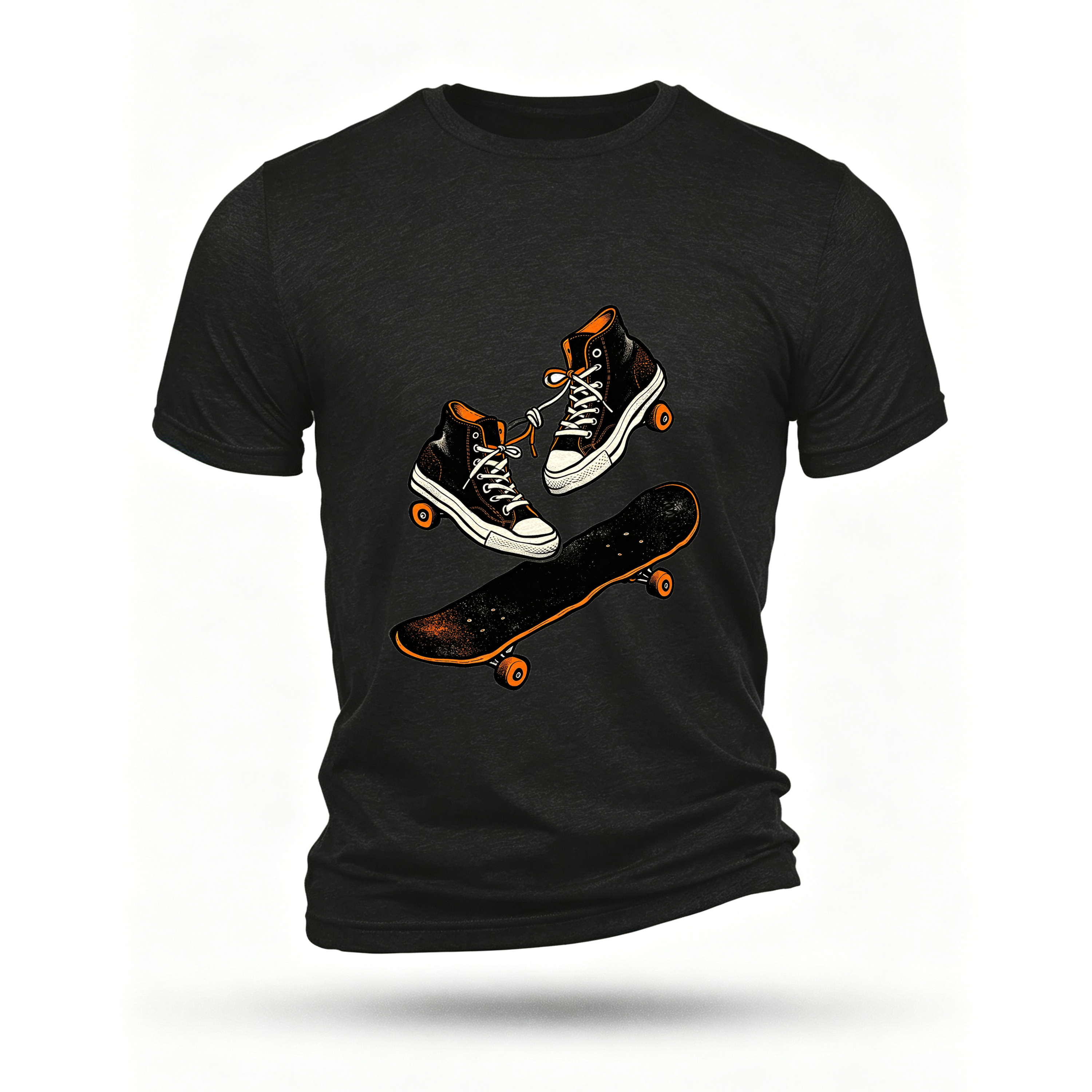 Black T-shirt, front print