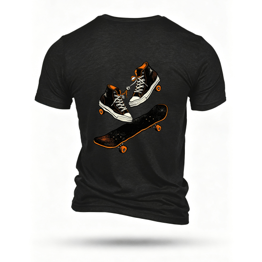 Black T-shirt, back print