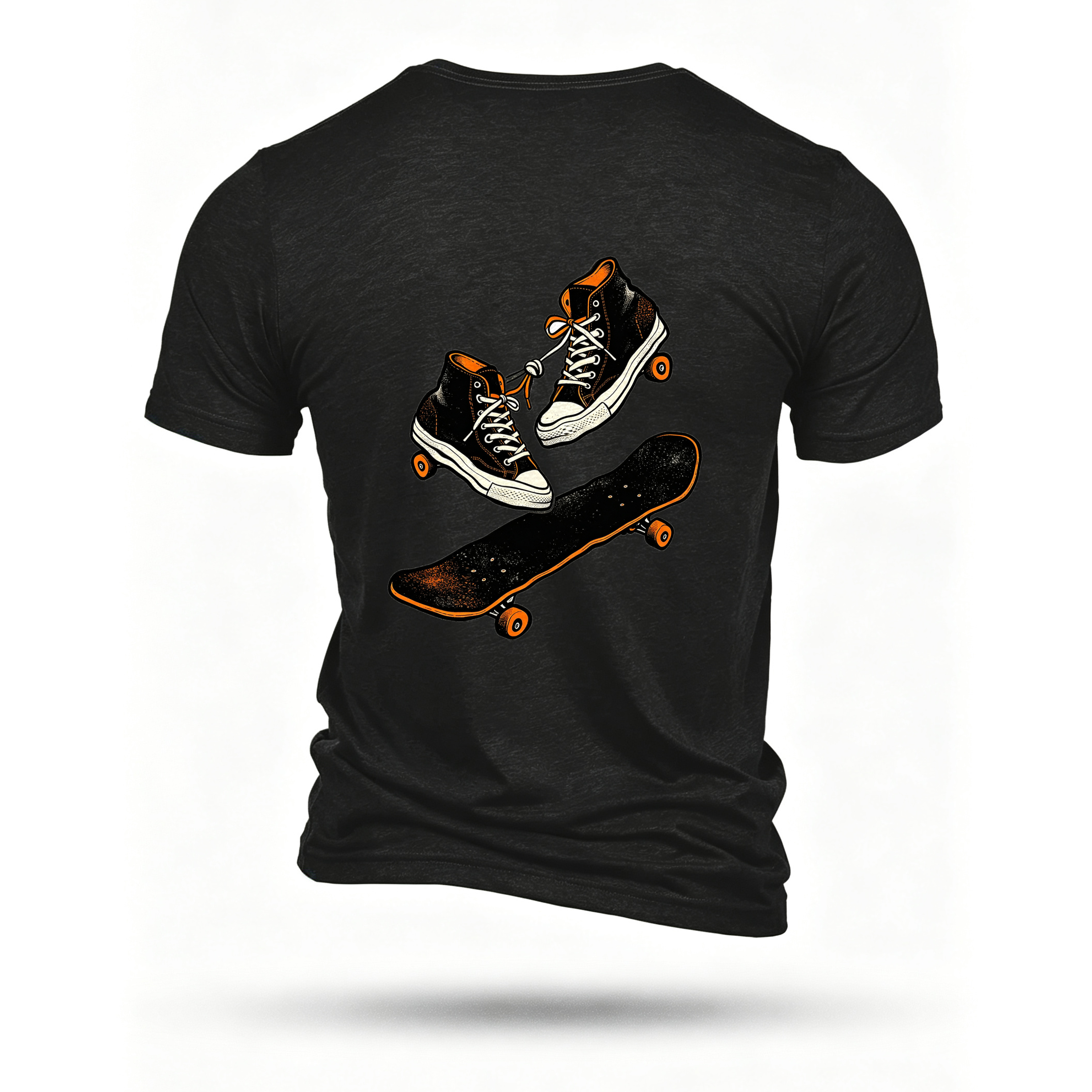 Black T-shirt, back print
