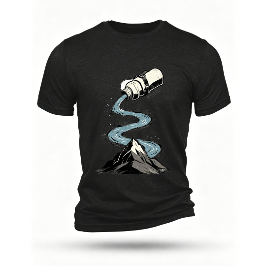Black T-shirt, front print
