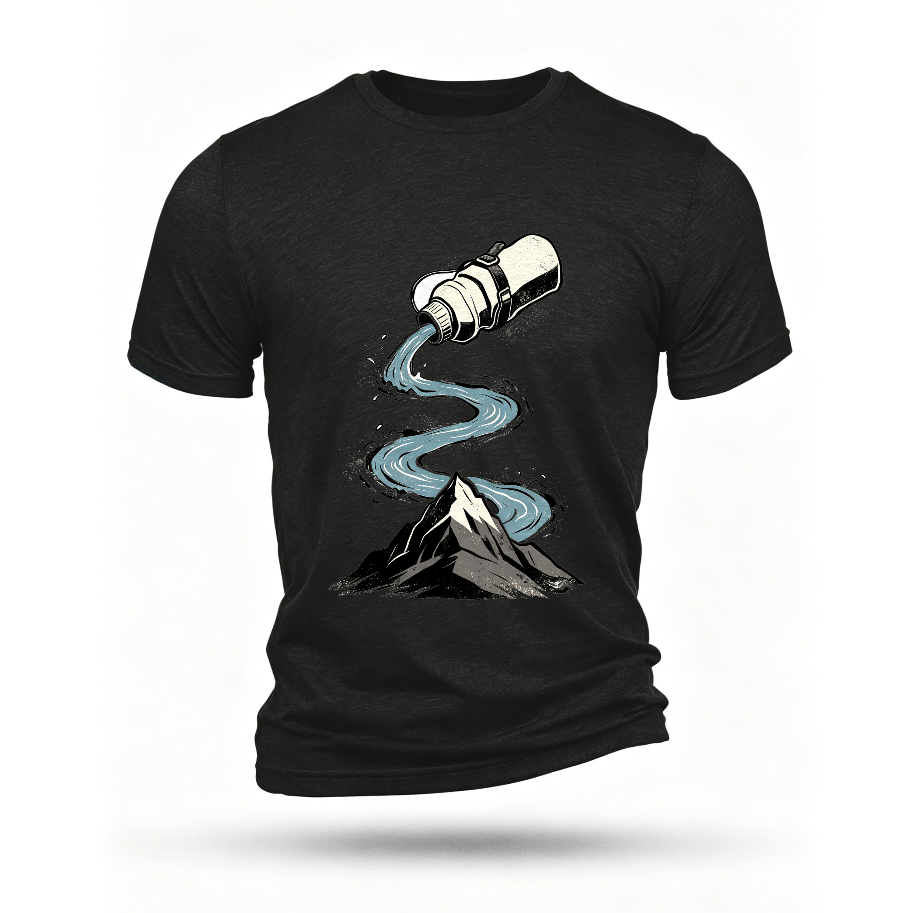 Black T-shirt, front print