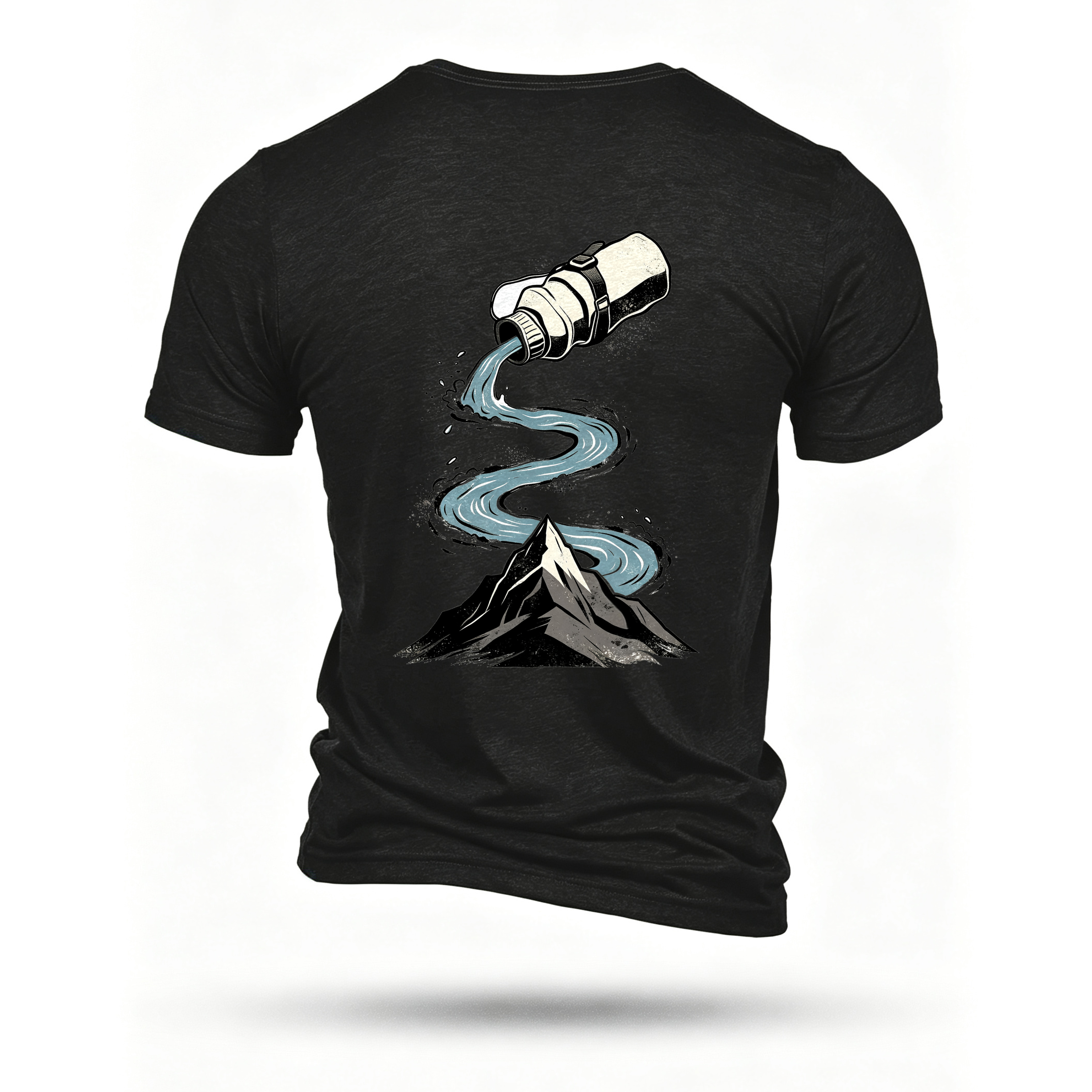 Black T-shirt, back print