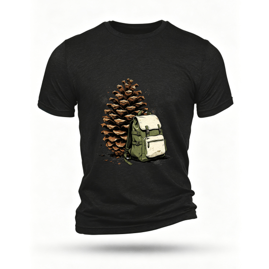 Black T-shirt, front print