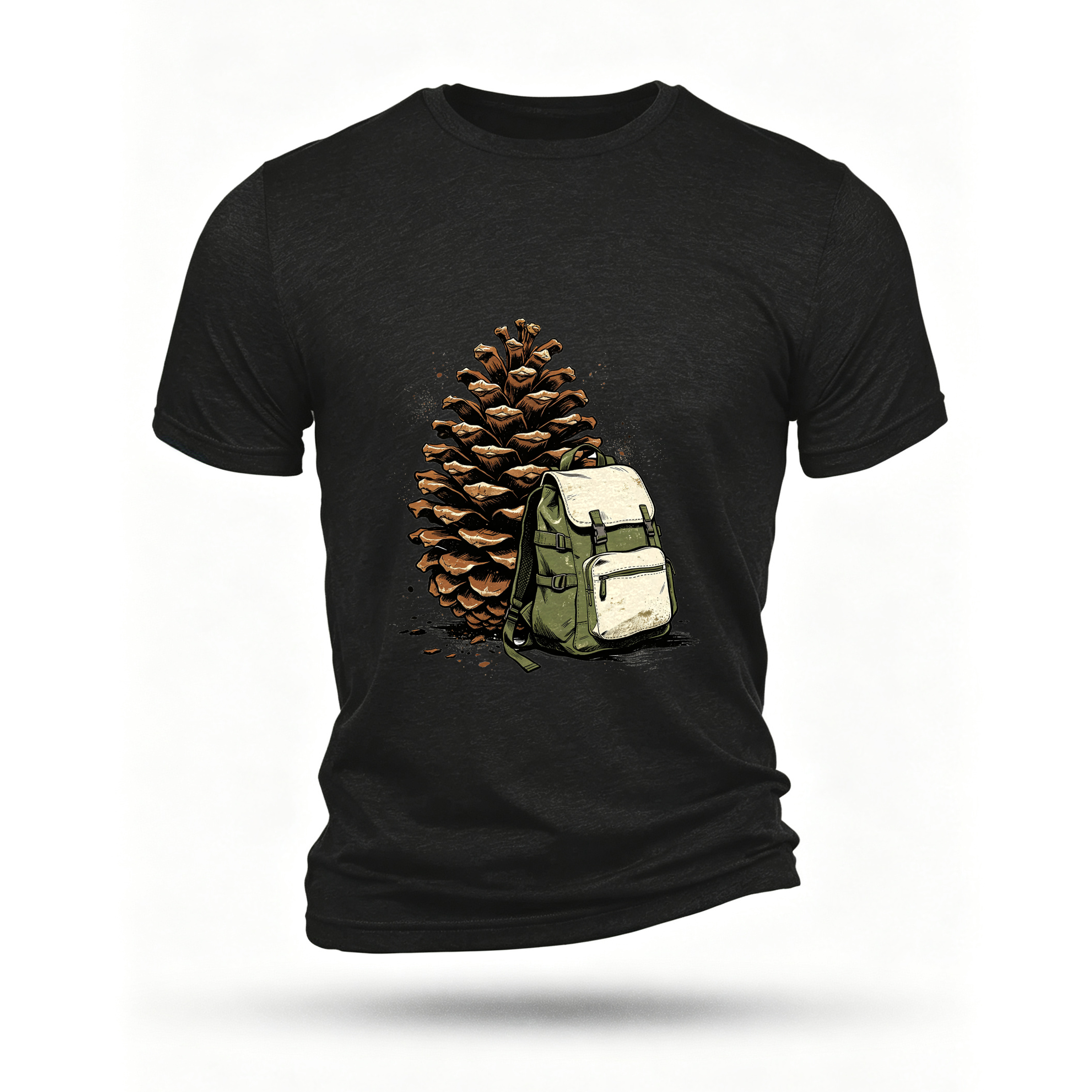 Black T-shirt, front print