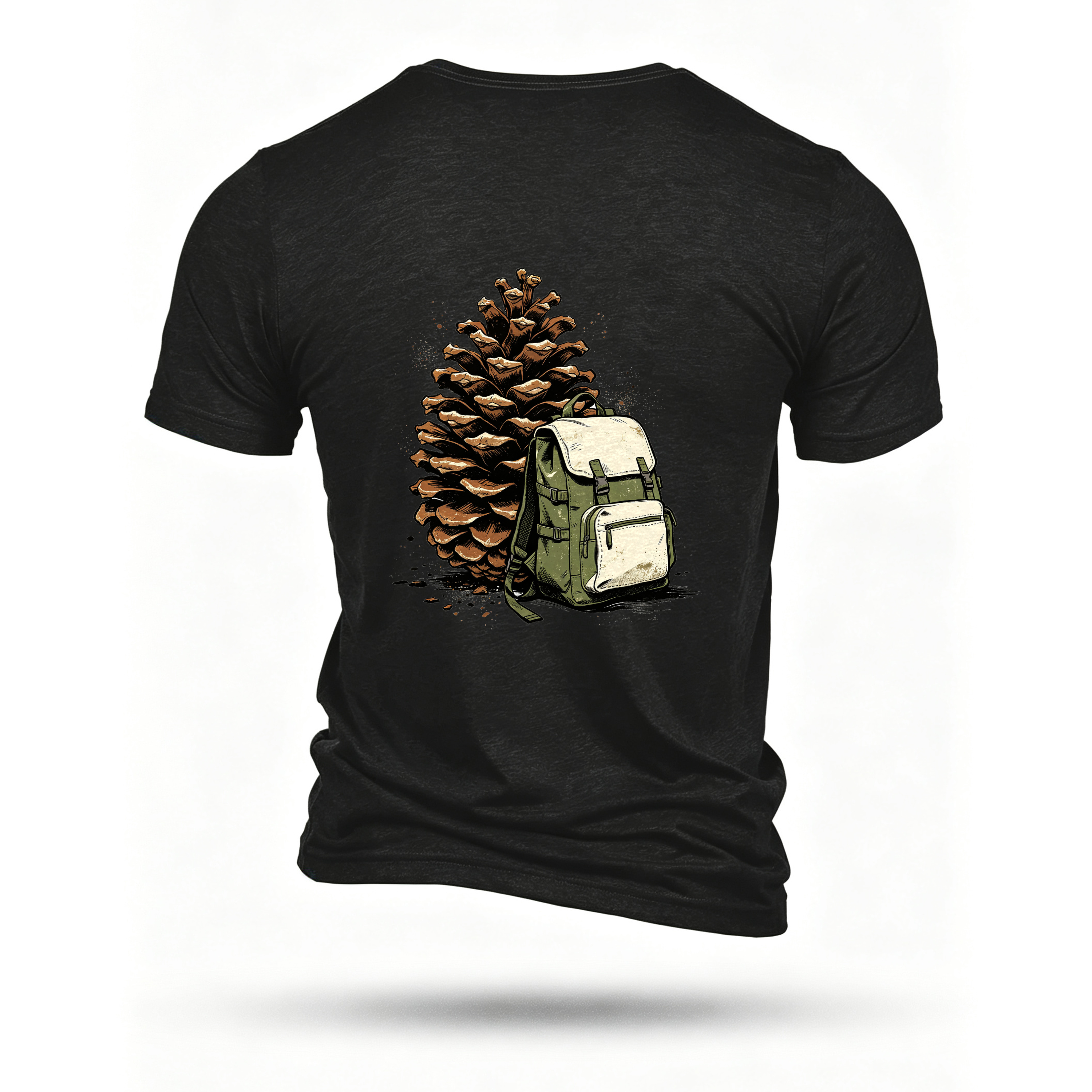 Black T-shirt, back print