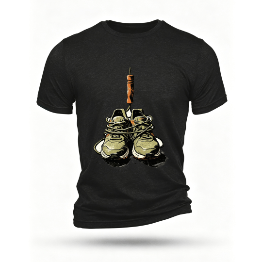 Black T-shirt, front print