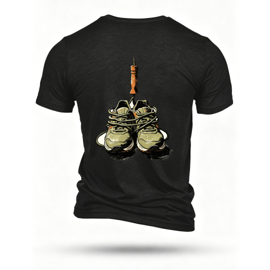 Black T-shirt, back print