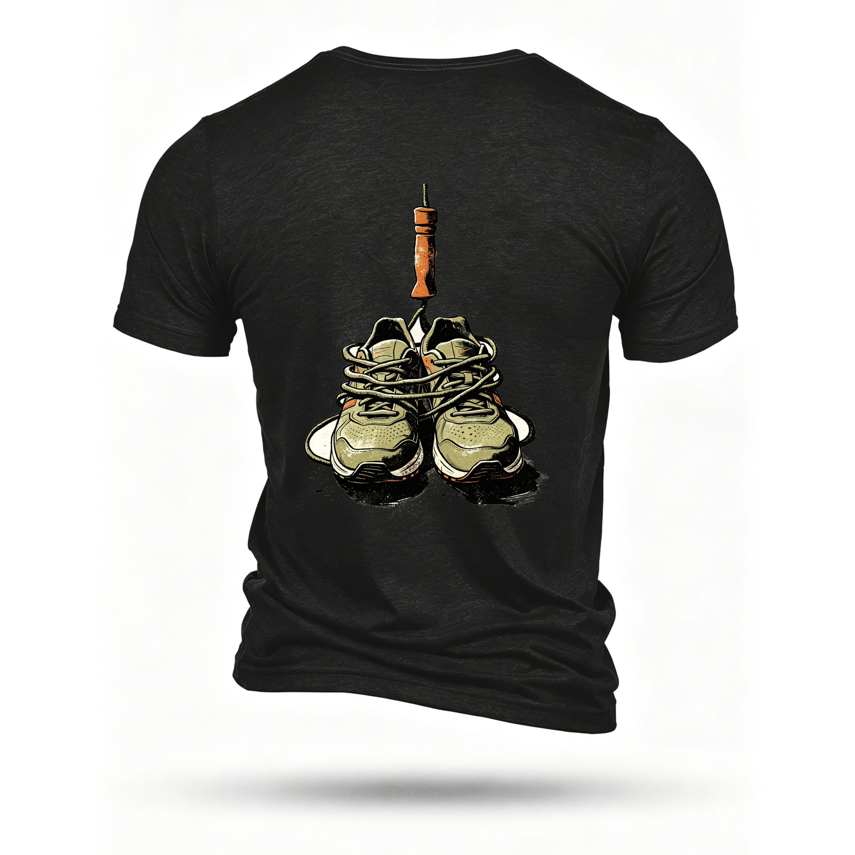 Black T-shirt, back print