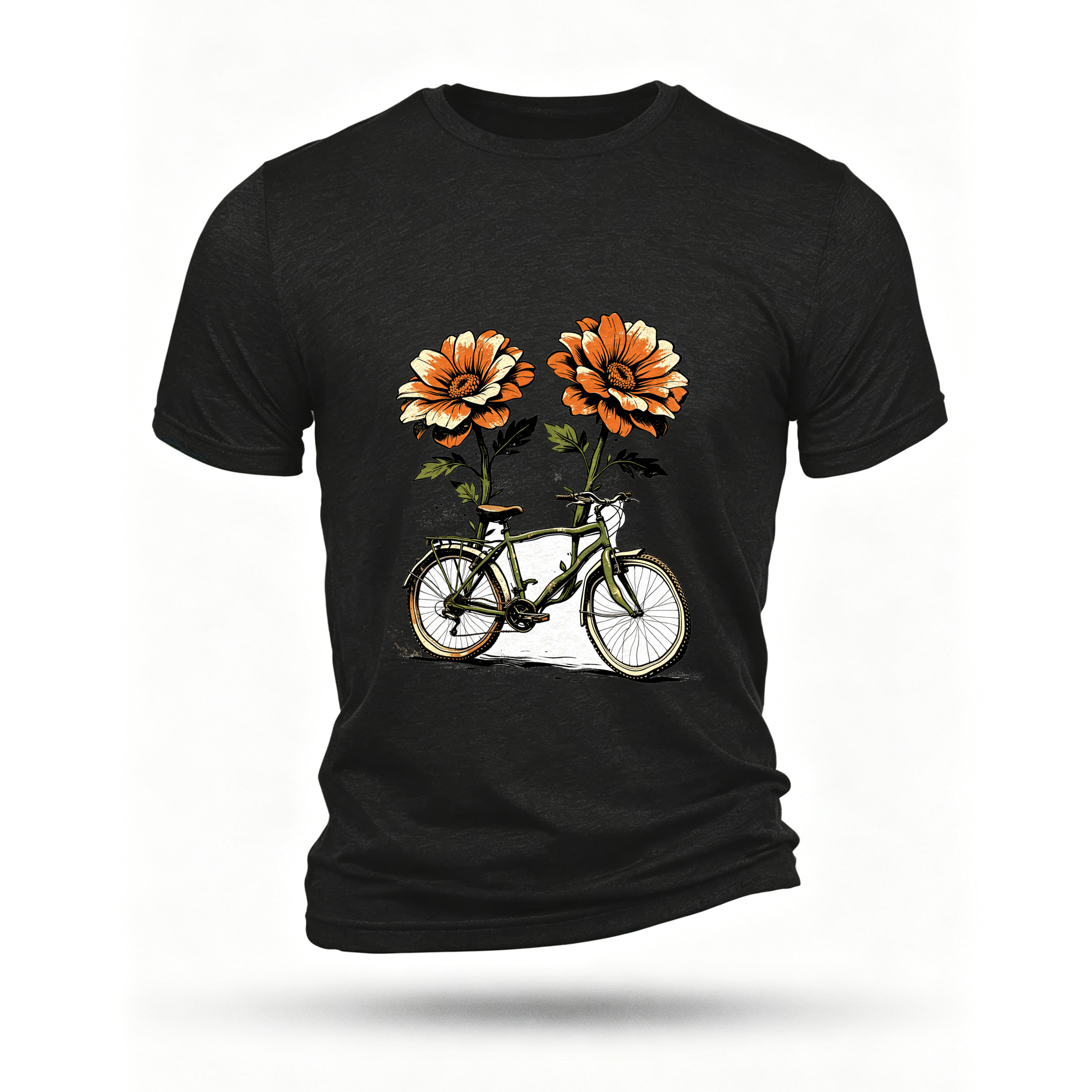 Black T-shirt, front print