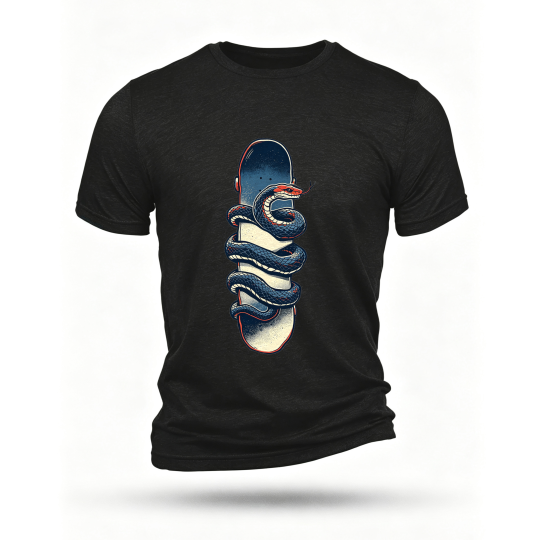 Black T-shirt, front print