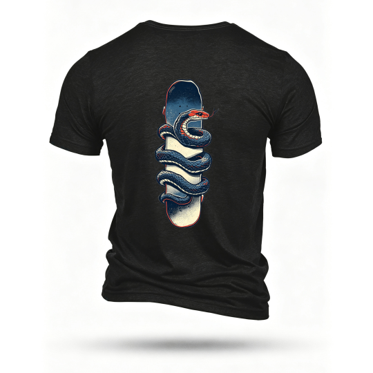 Black T-shirt, back print