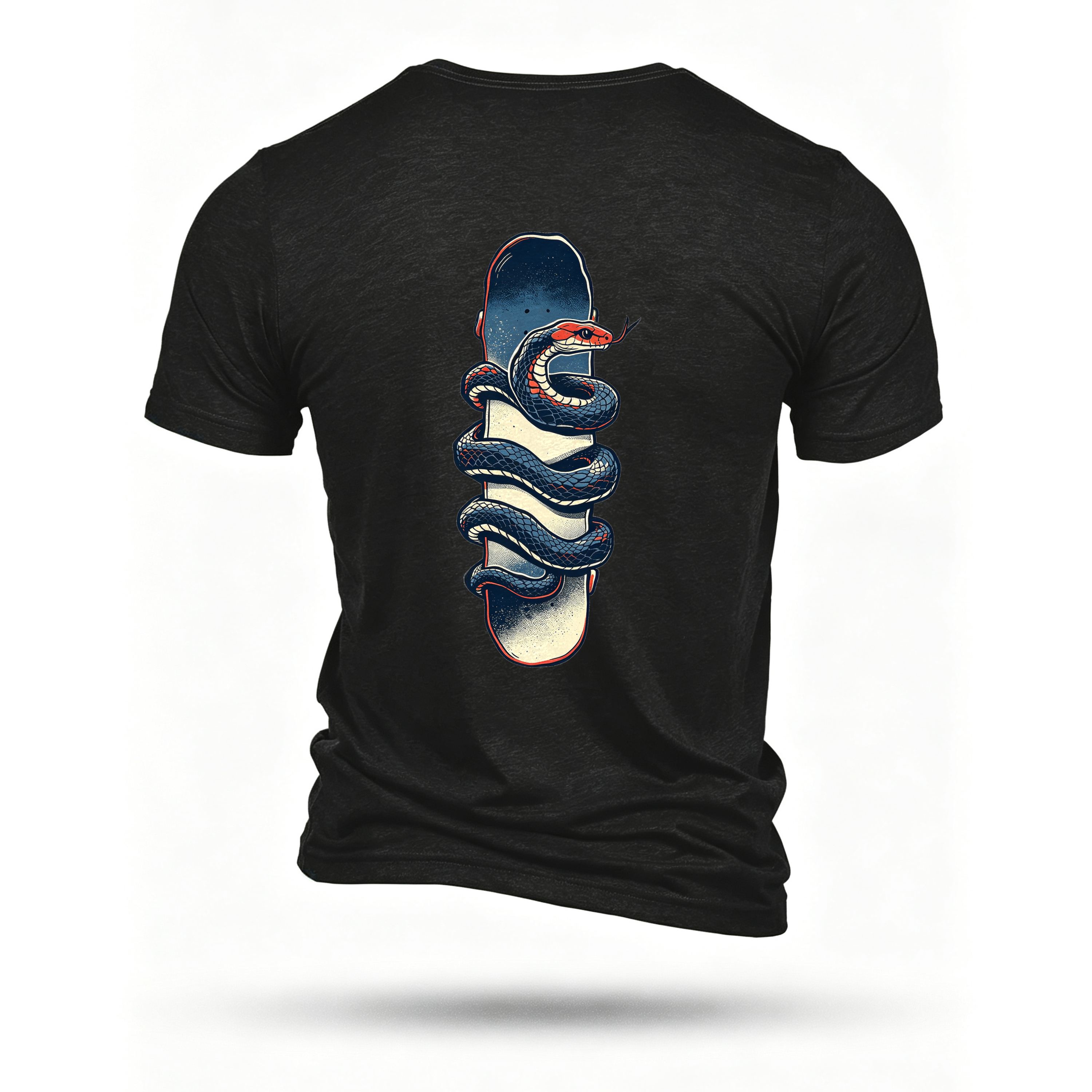 Black T-shirt, back print