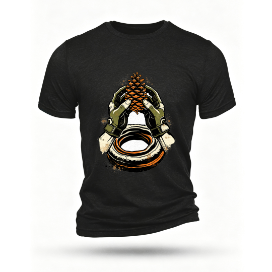 Black T-shirt, front print