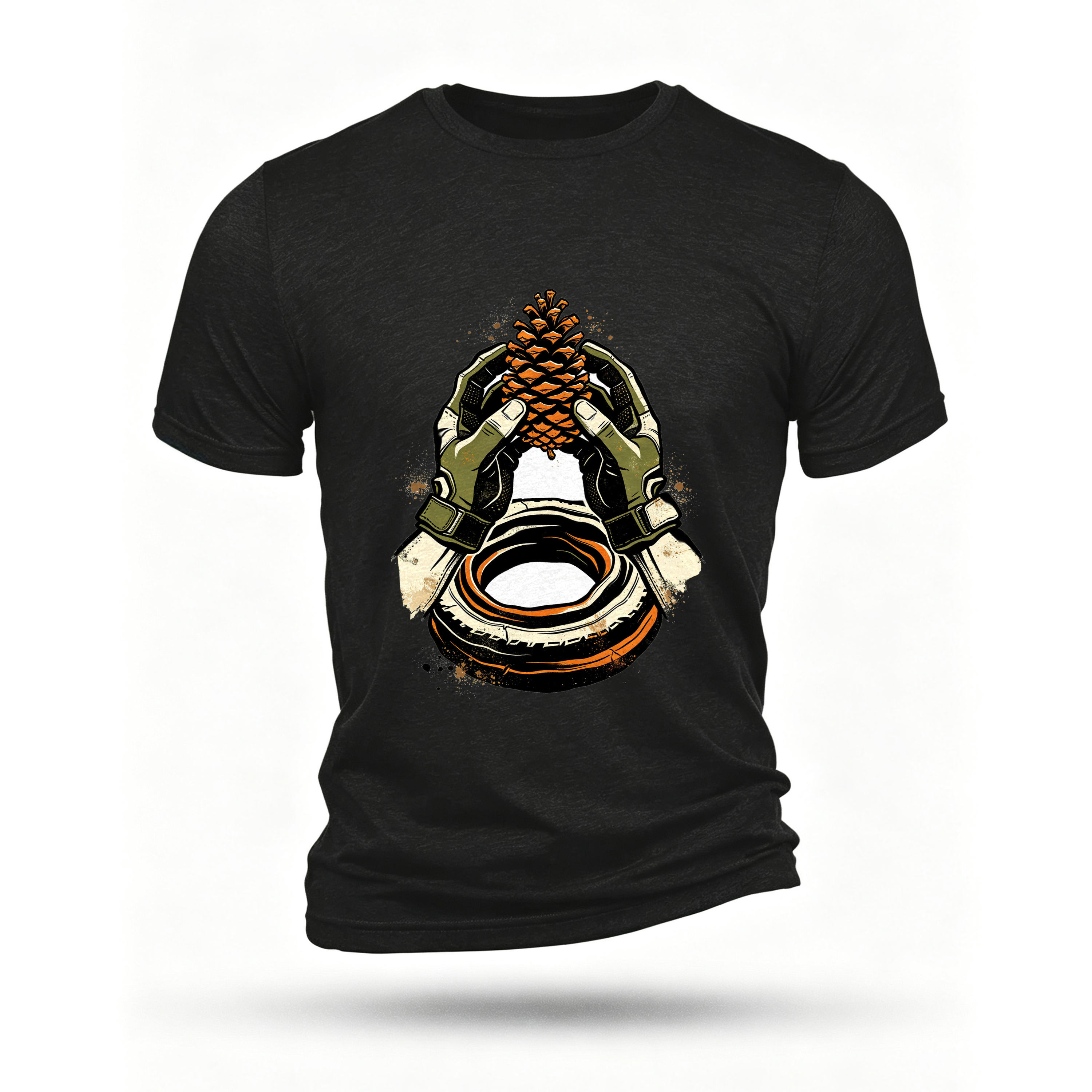 Black T-shirt, front print