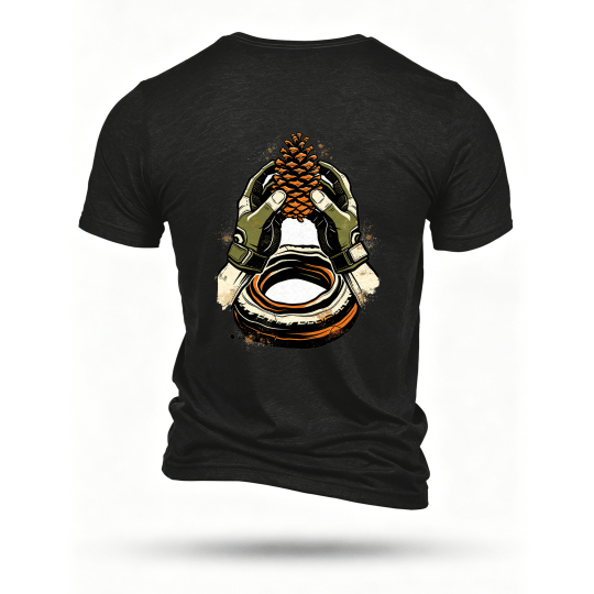Black T-shirt, back print
