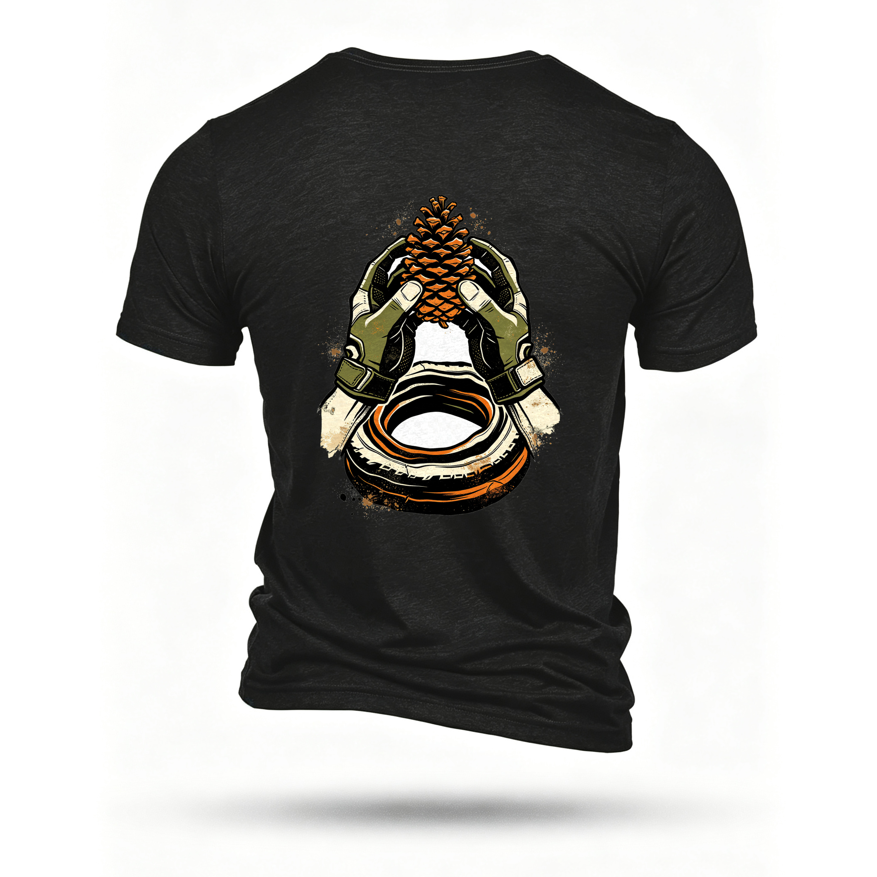 Black T-shirt, back print