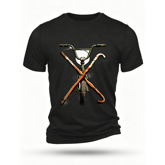 Black T-shirt, front print