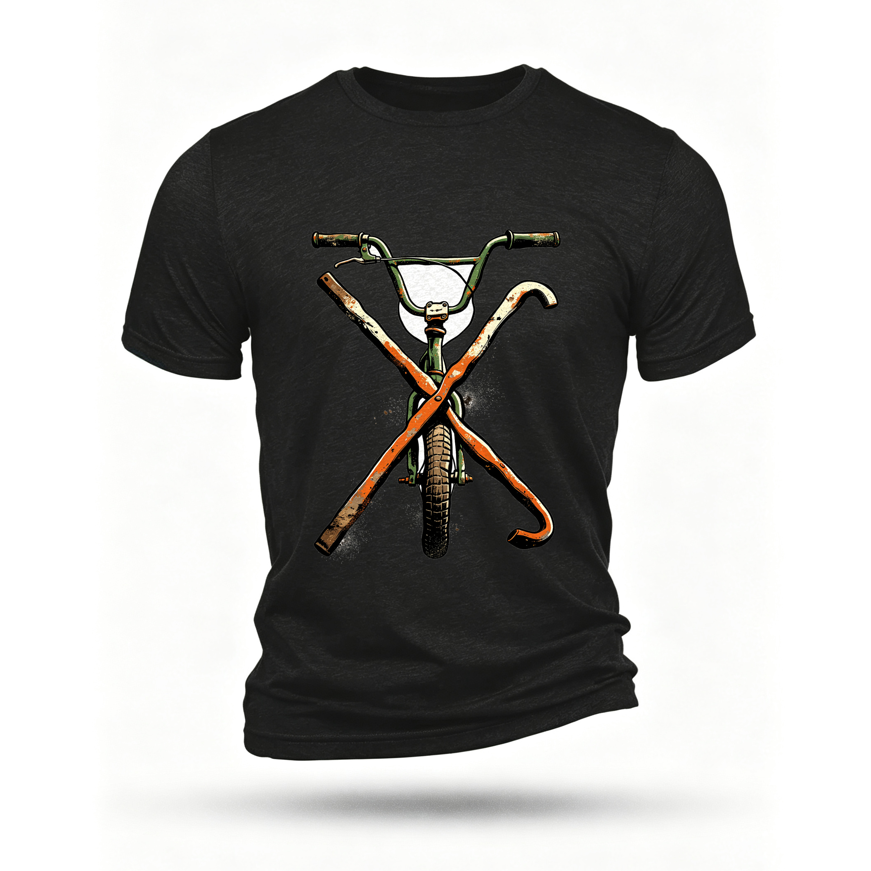 Black T-shirt, front print