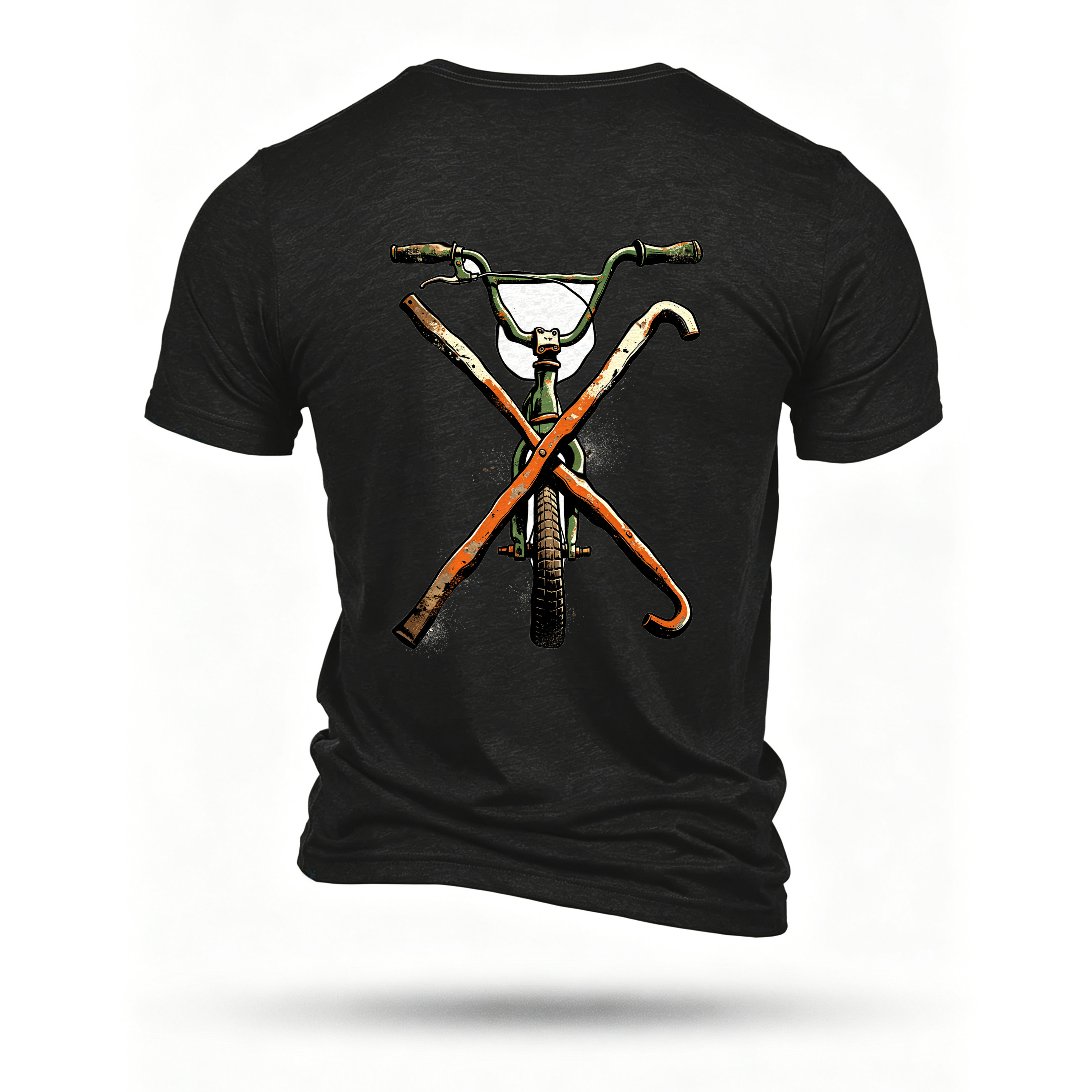 Black T-shirt, back print