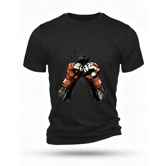 Black T-shirt, front print