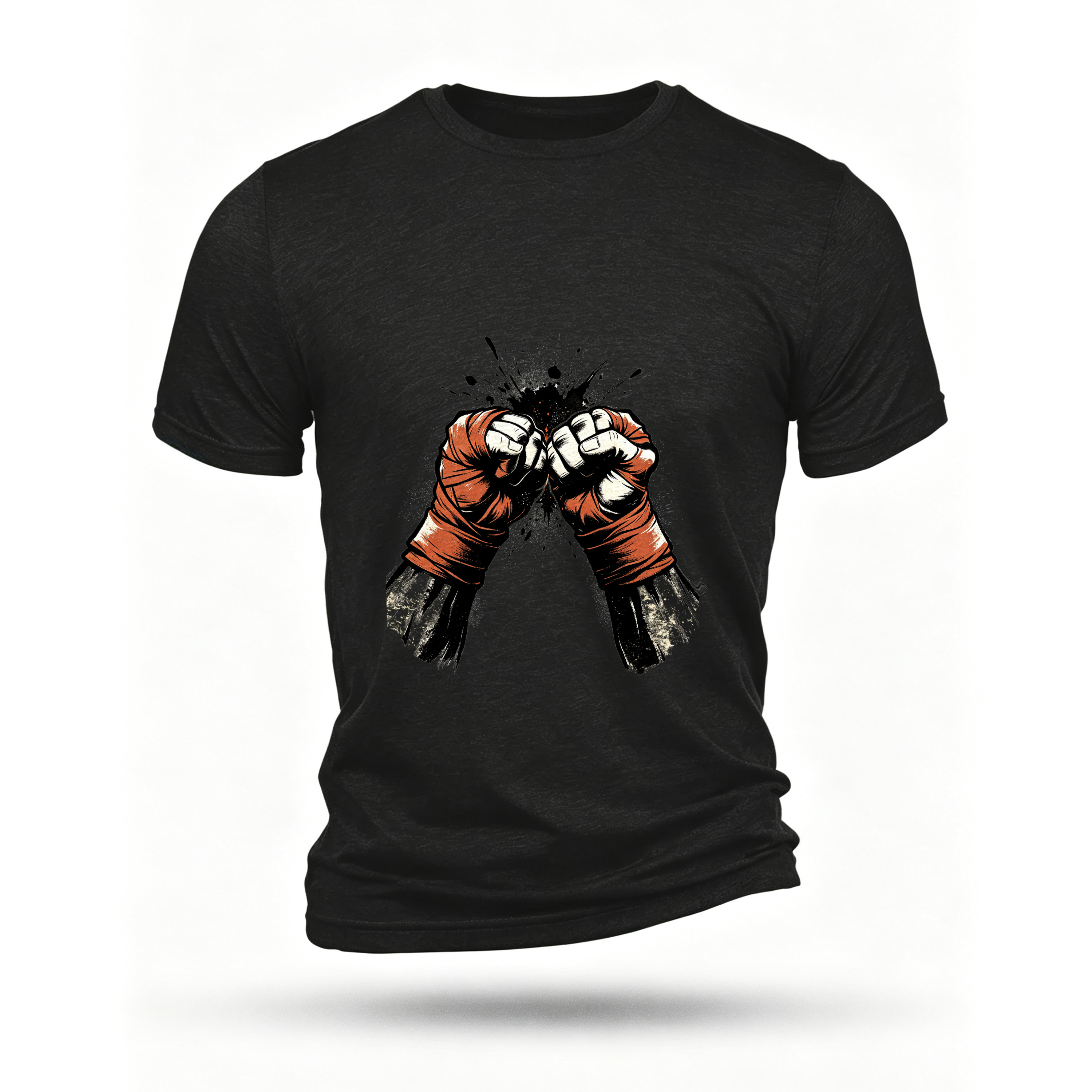 Black T-shirt, front print