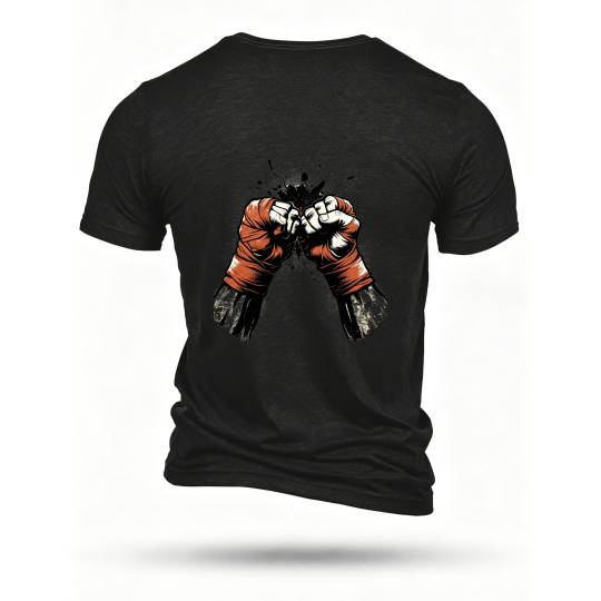 Black T-shirt, back print