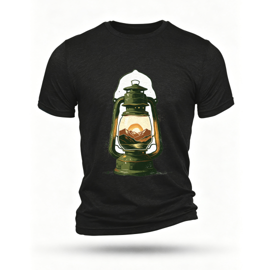 Black T-shirt, front print