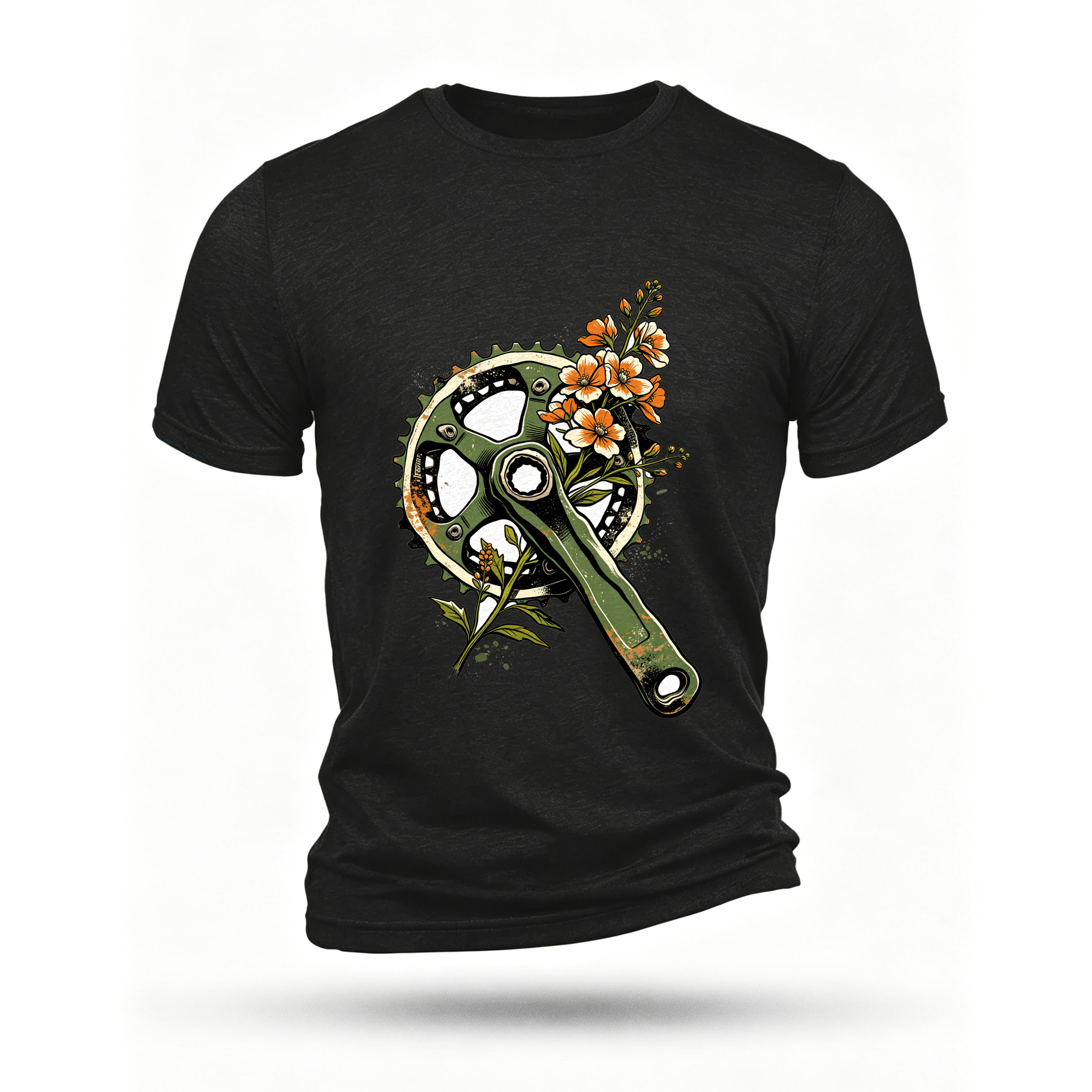 Black T-shirt, front print