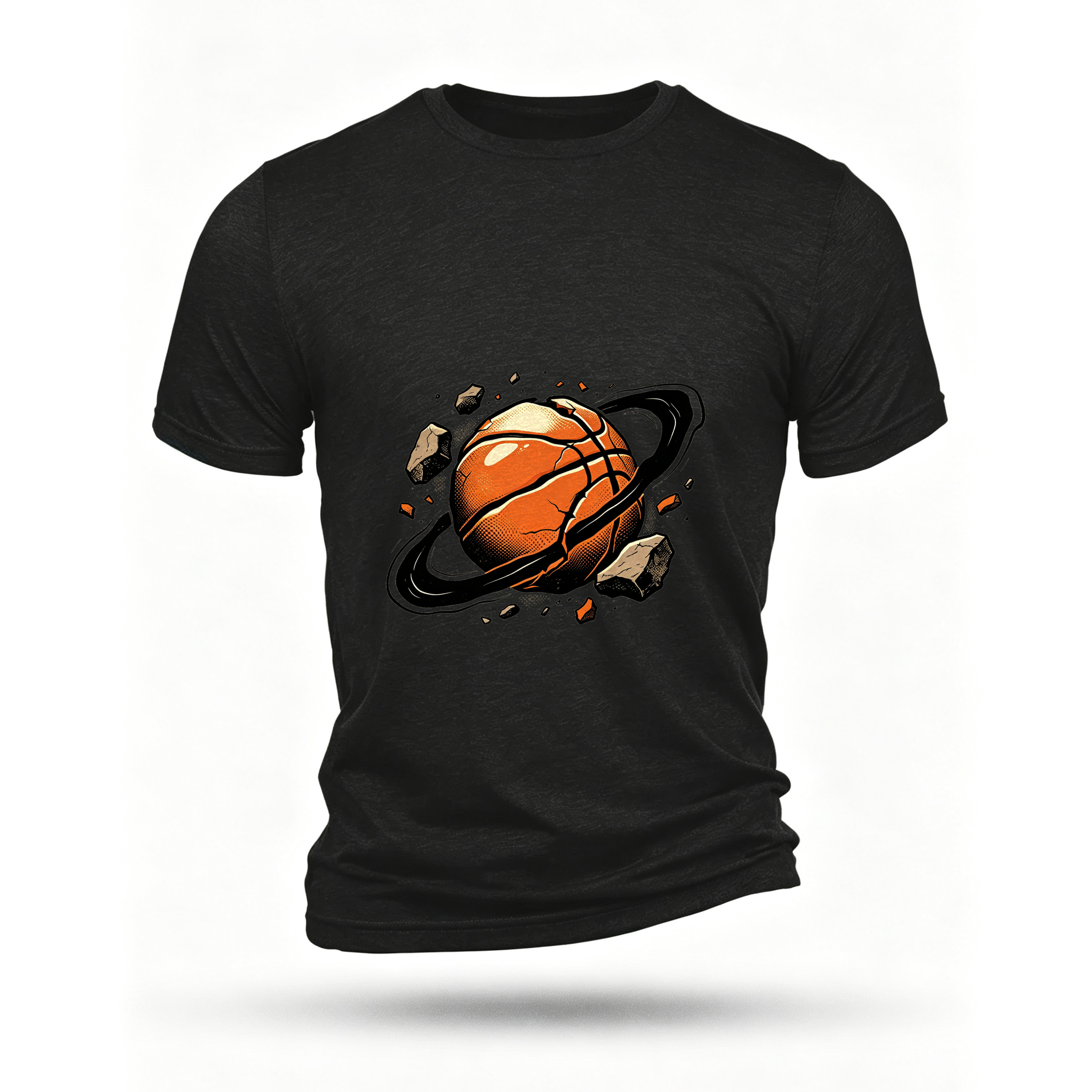 Black T-shirt, front print