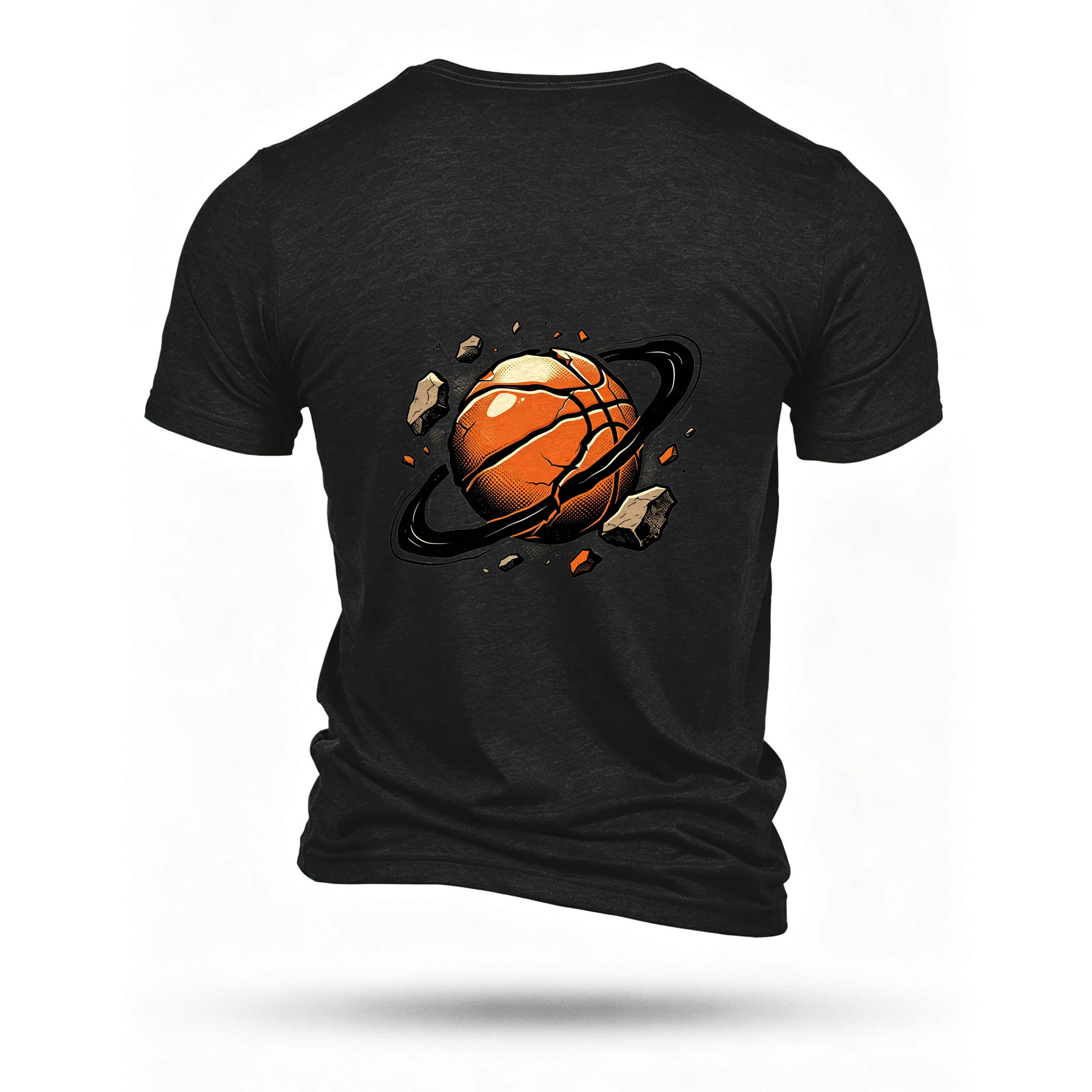 Black T-shirt, back print