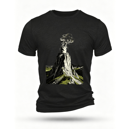 Black T-shirt, front print