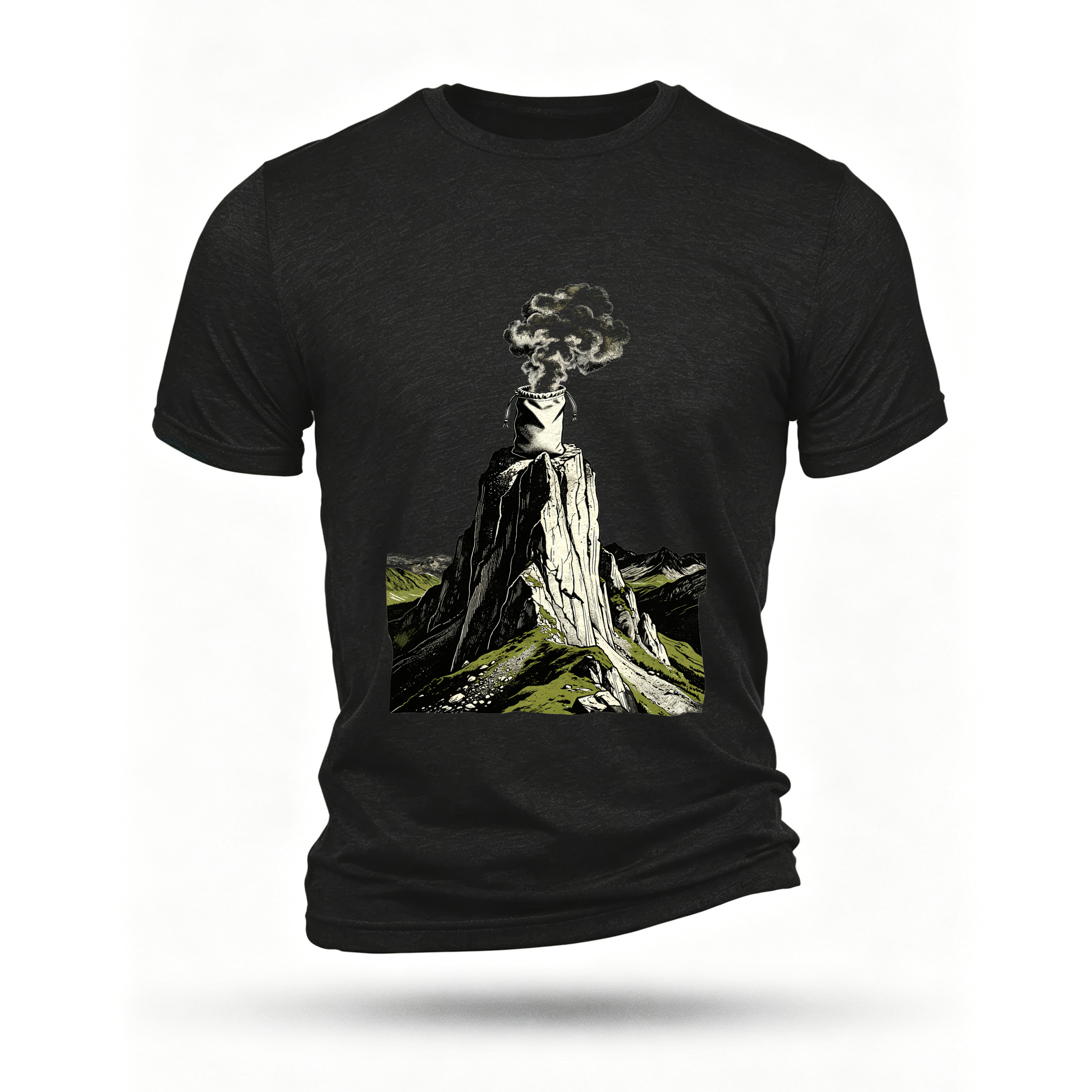 Black T-shirt, front print