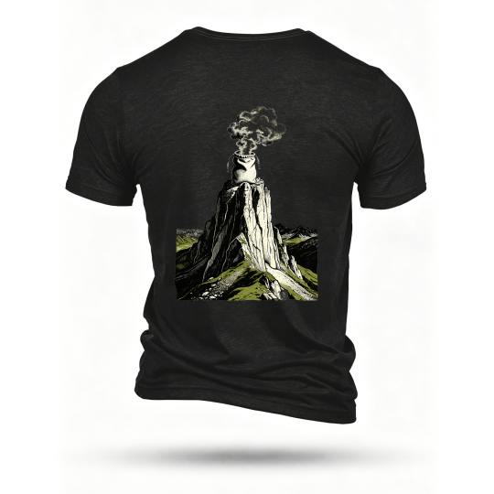 Black T-shirt, back print