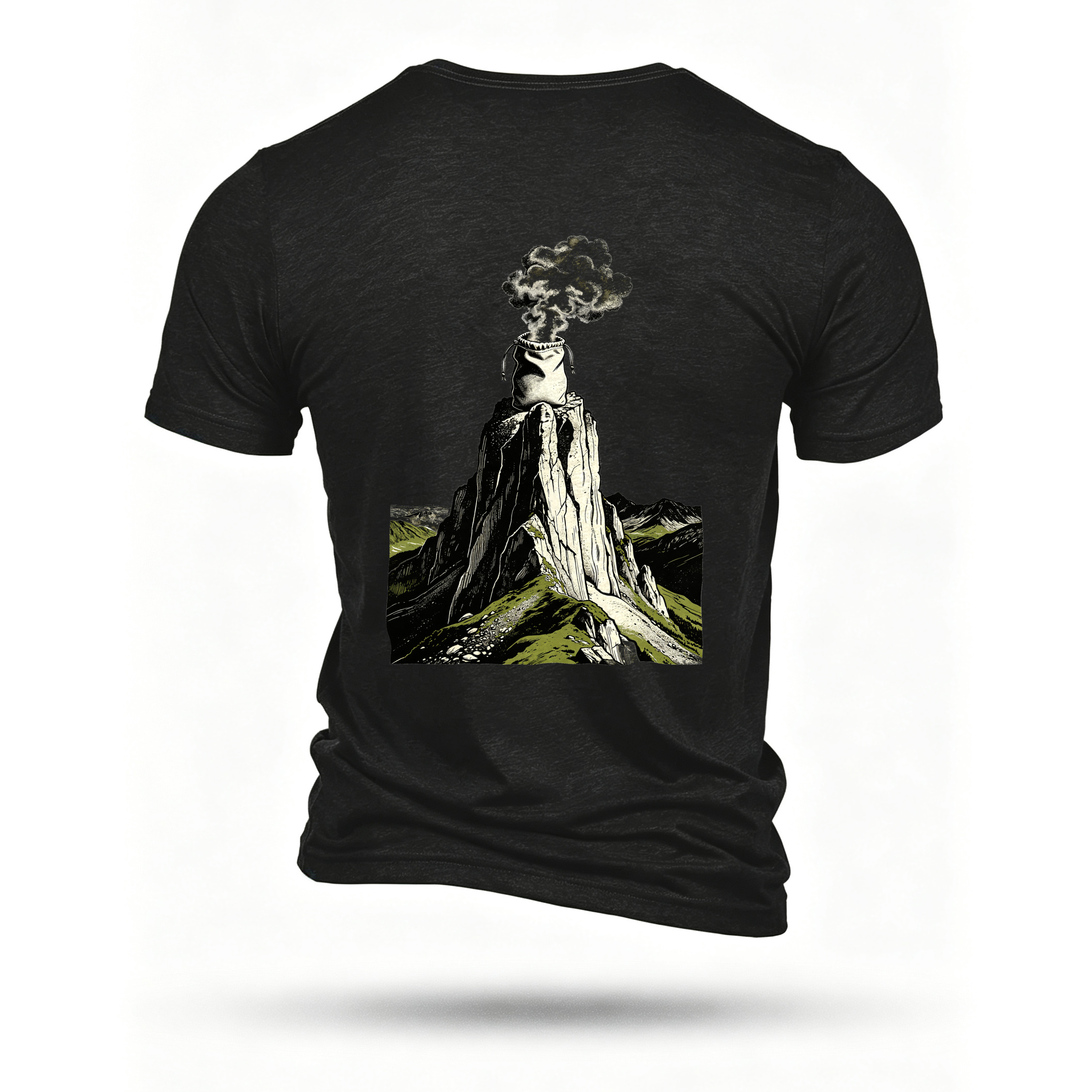 Black T-shirt, back print