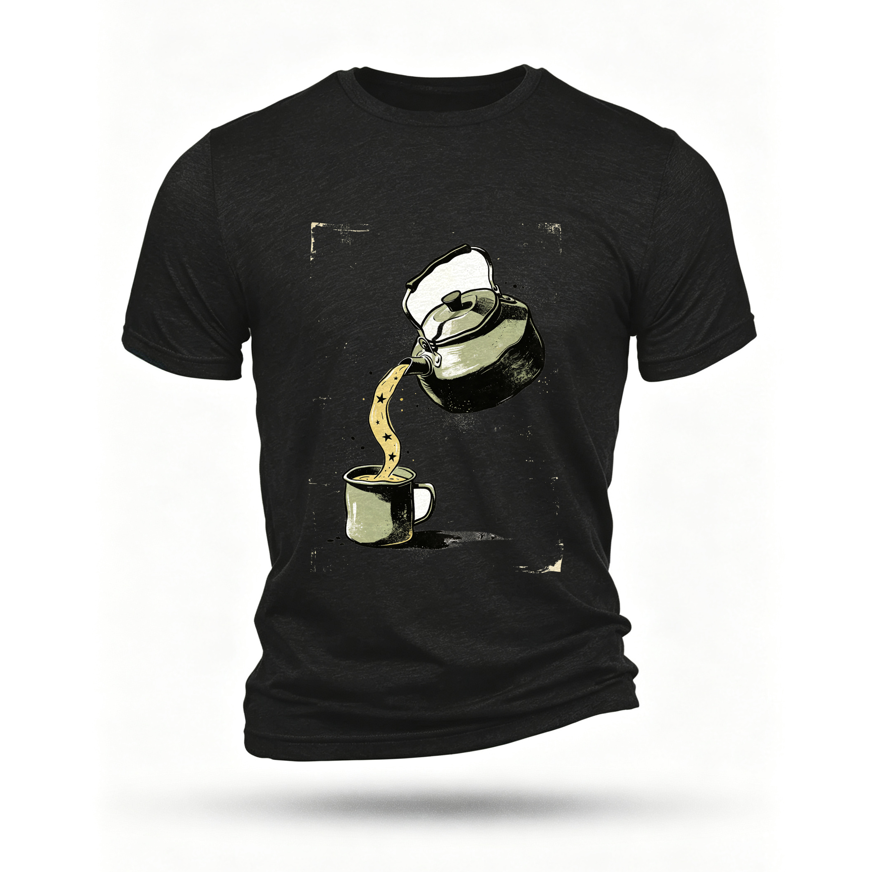 Black T-shirt, front print