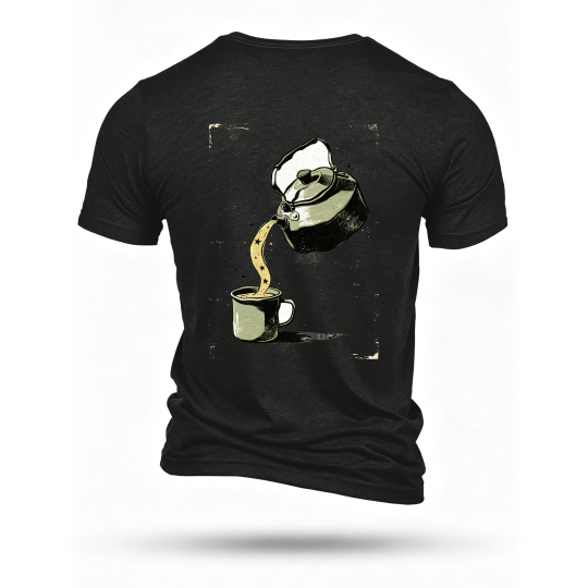 Black T-shirt, back print