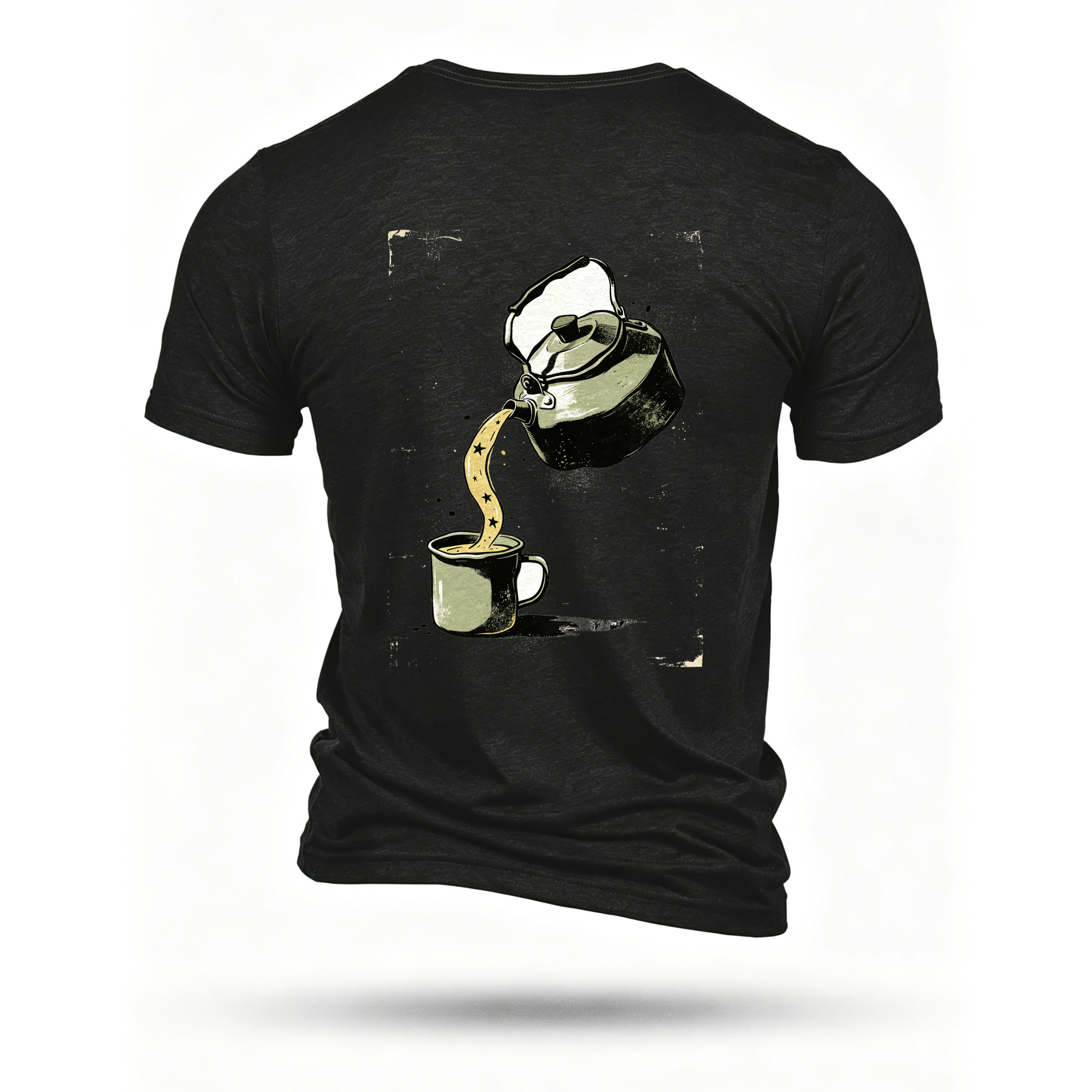 Black T-shirt, back print