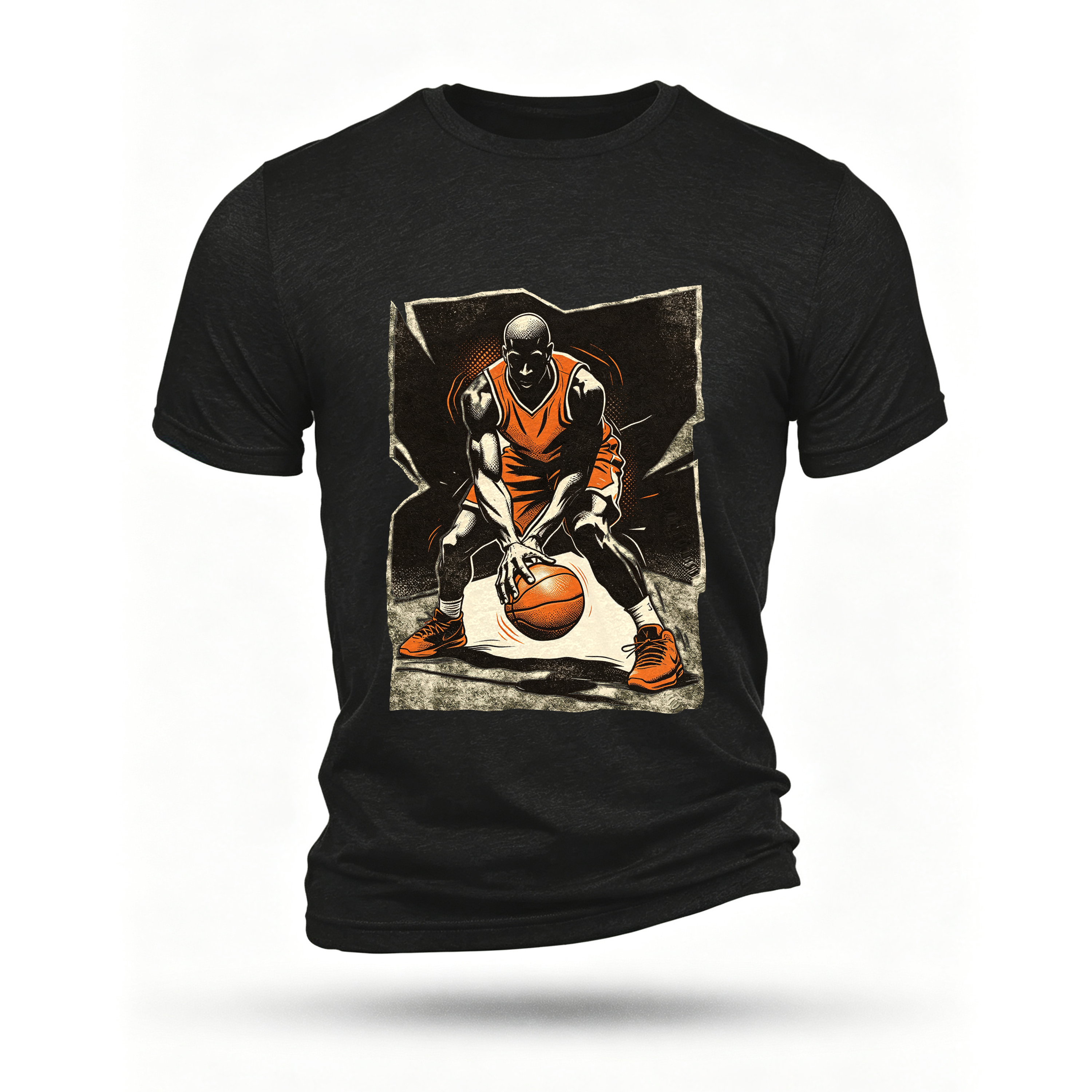 Black T-shirt, front print