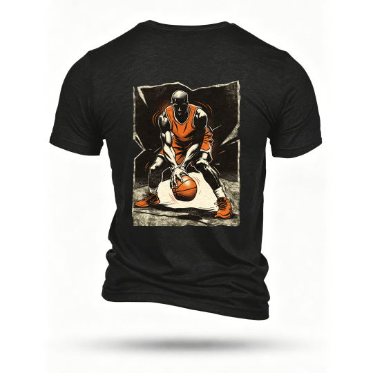 Black T-shirt, back print