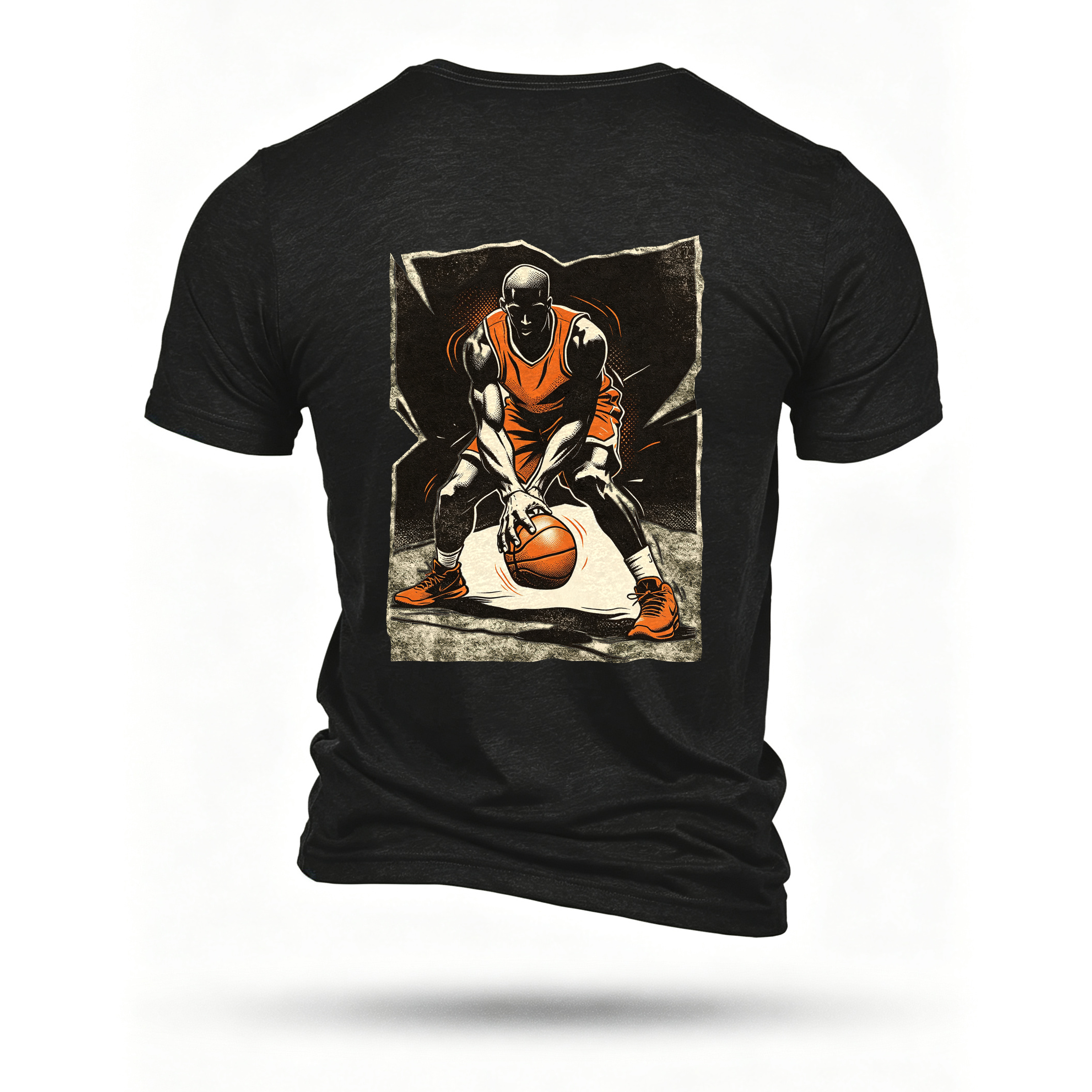 Black T-shirt, back print