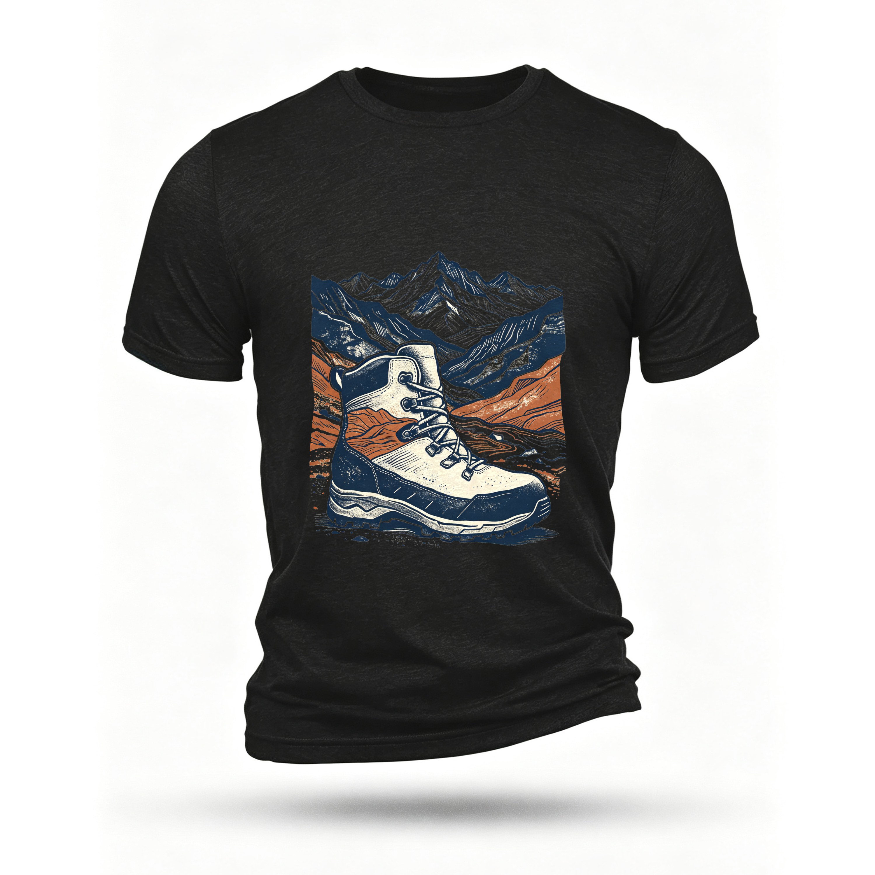 Black T-shirt, front print