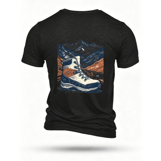 Black T-shirt, back print