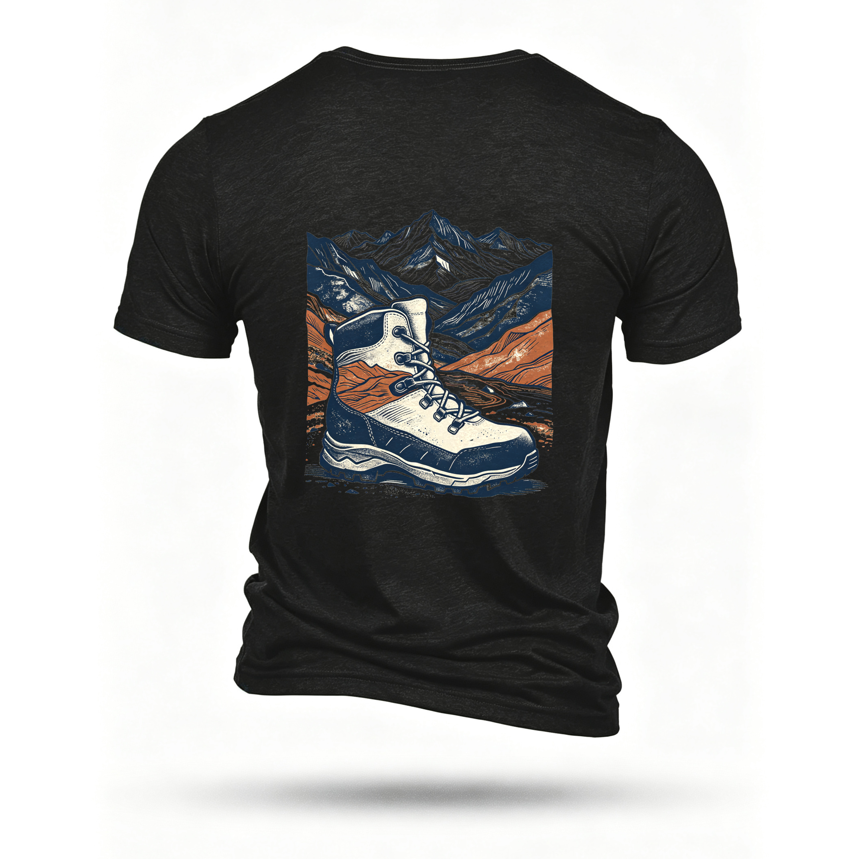 Black T-shirt, back print