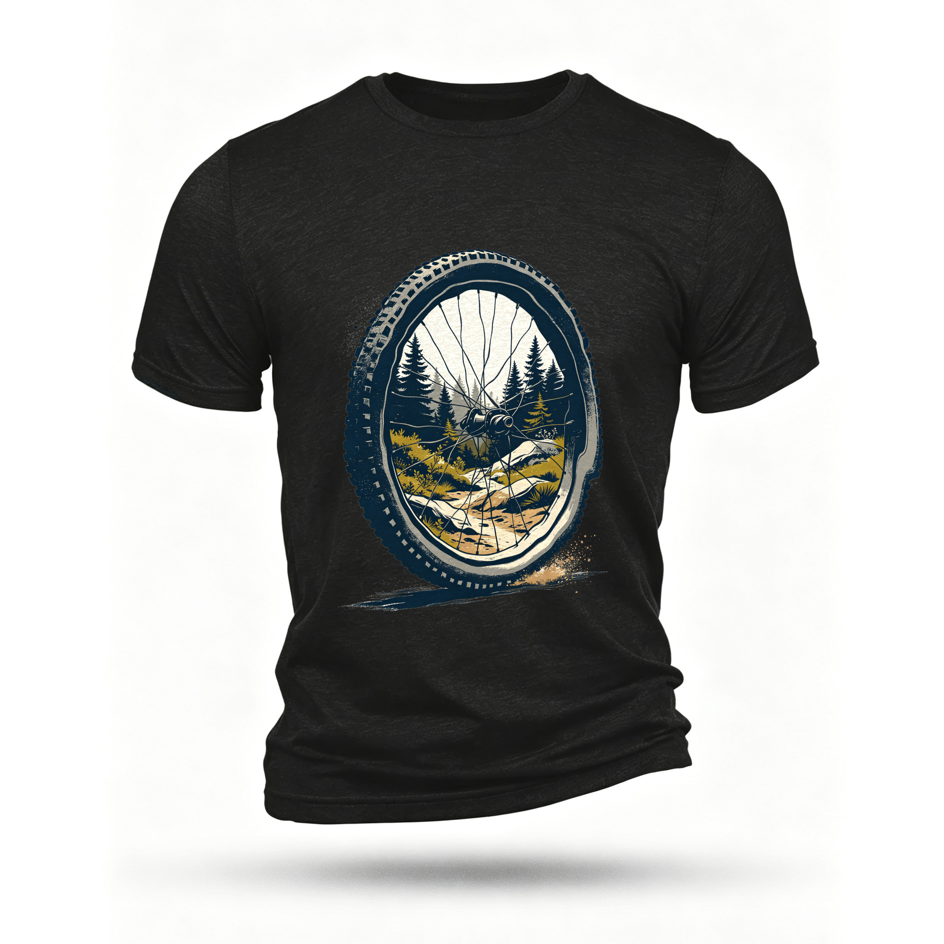 Black T-shirt, front print