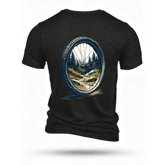 Black T-shirt, back print