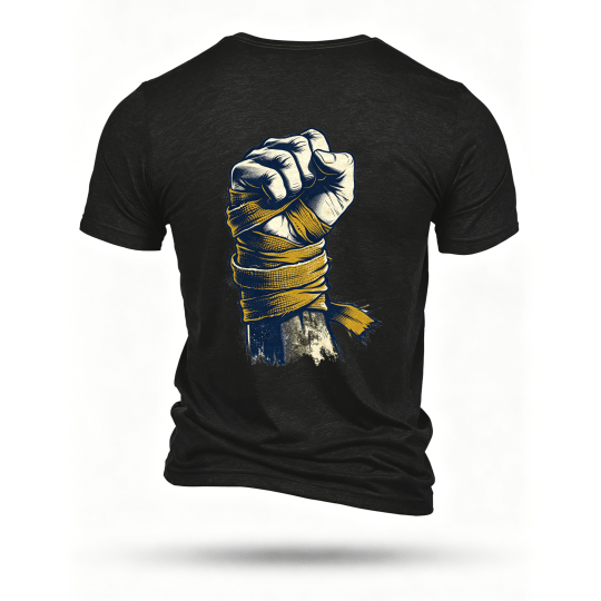Black T-shirt, back print