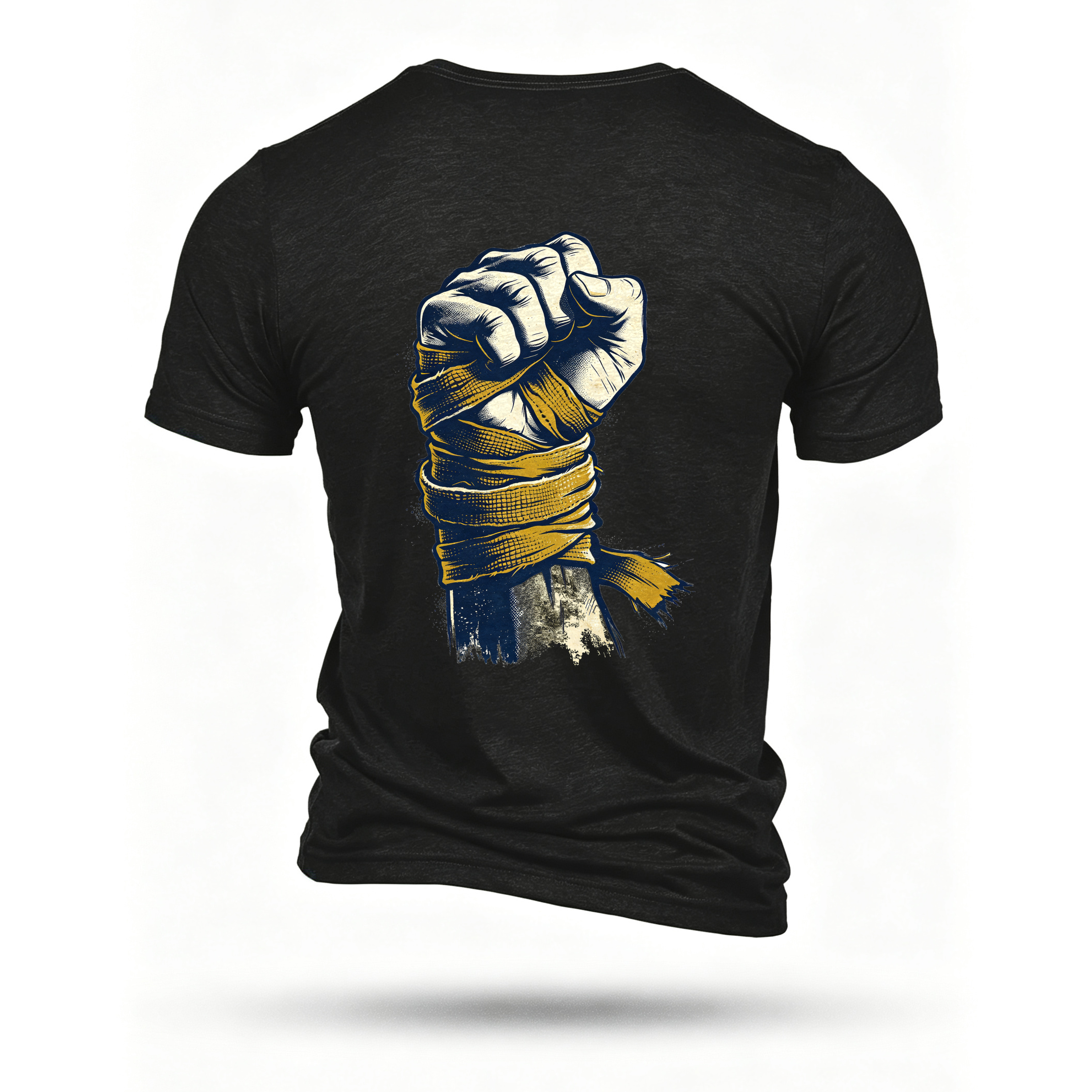 Black T-shirt, back print