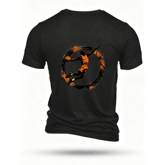 Black T-shirt, back print
