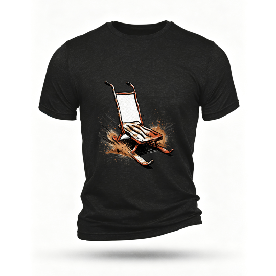 Black T-shirt, front print