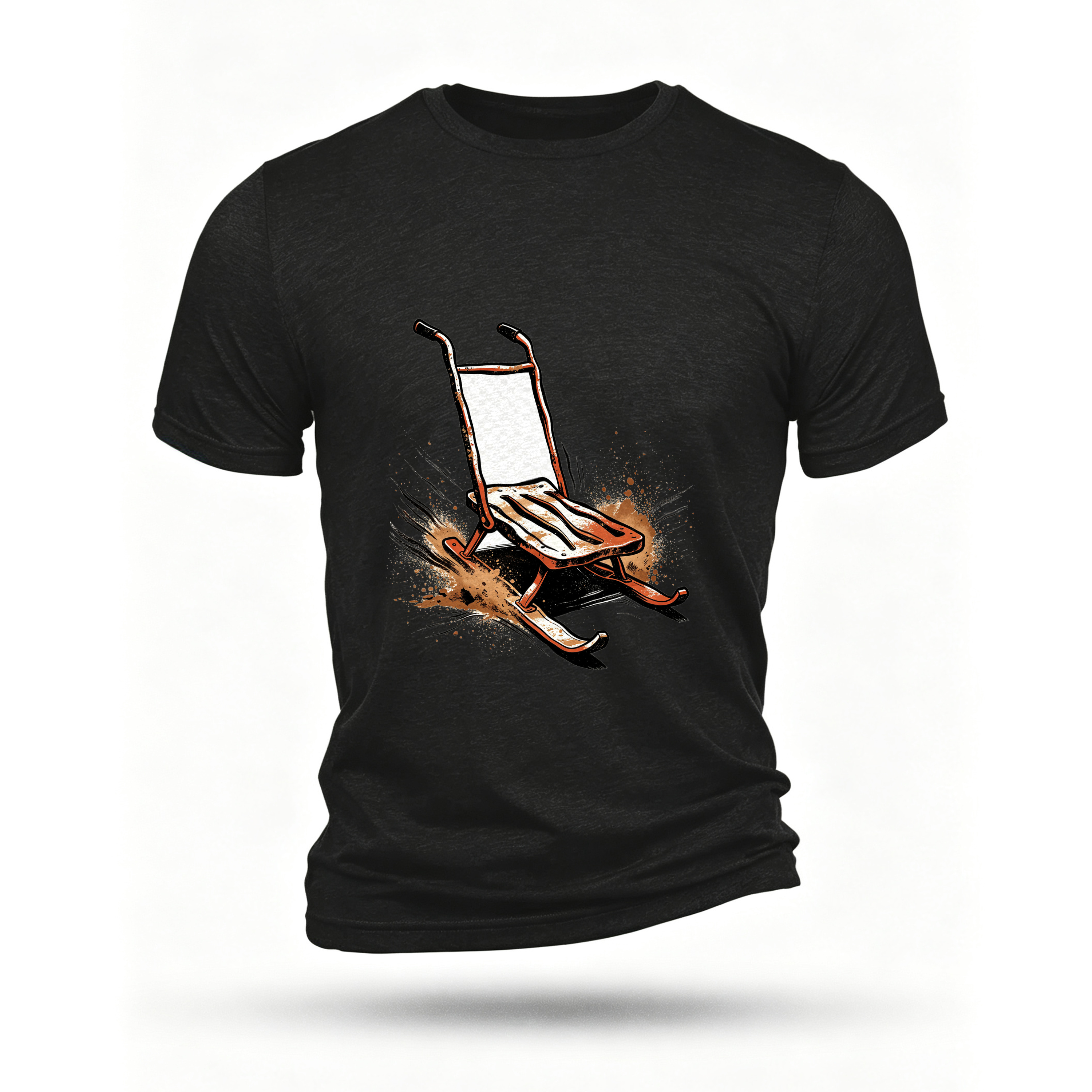 Black T-shirt, front print